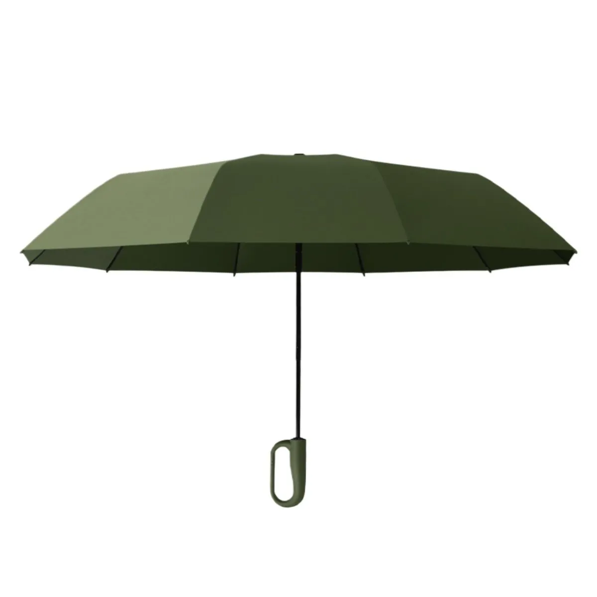 Travel Auto-Fold Umbrella with Carabiner Handle & Widened Fastener Strip