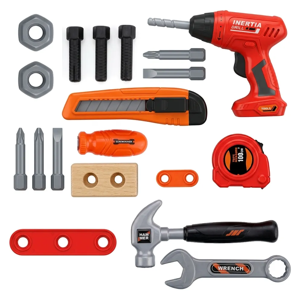 Kids General Toy Tool Set with Inertia Power Drill & Accessories - 19 Piece
