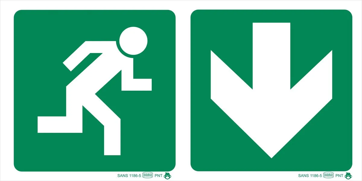 Informs People of the Direction of travel in case of emergency (Down)