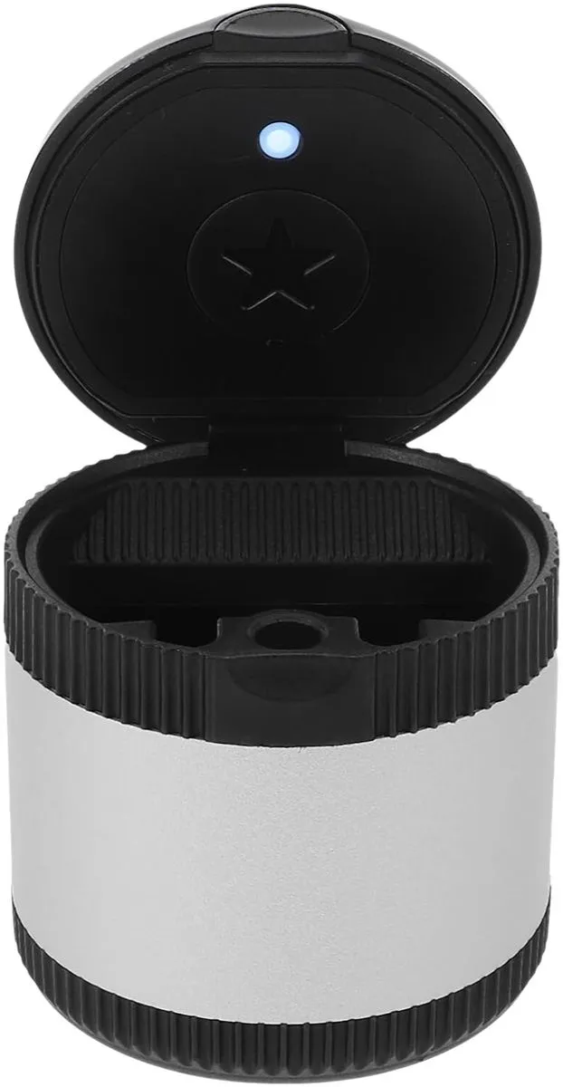 Abaodam Portable Metal Car Ashtray with LED Light & Lid