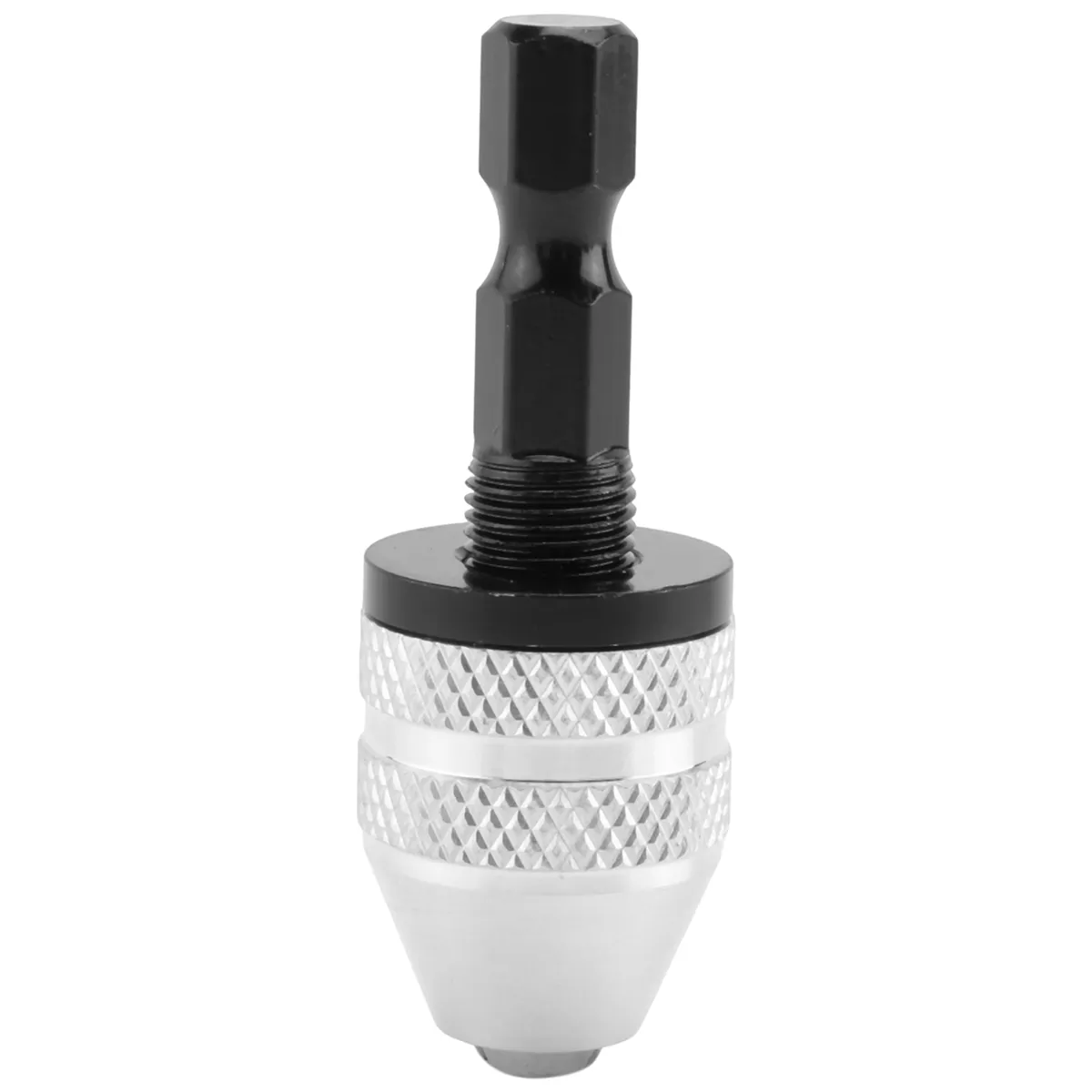 Silver+Black 6mm Keyless Drill Bit Chuck Adapter Converter Hex