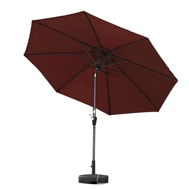 Homepola Modern Design Patio Umbrella - 2.7M Crank & Tilt With Round Base - Coffee
