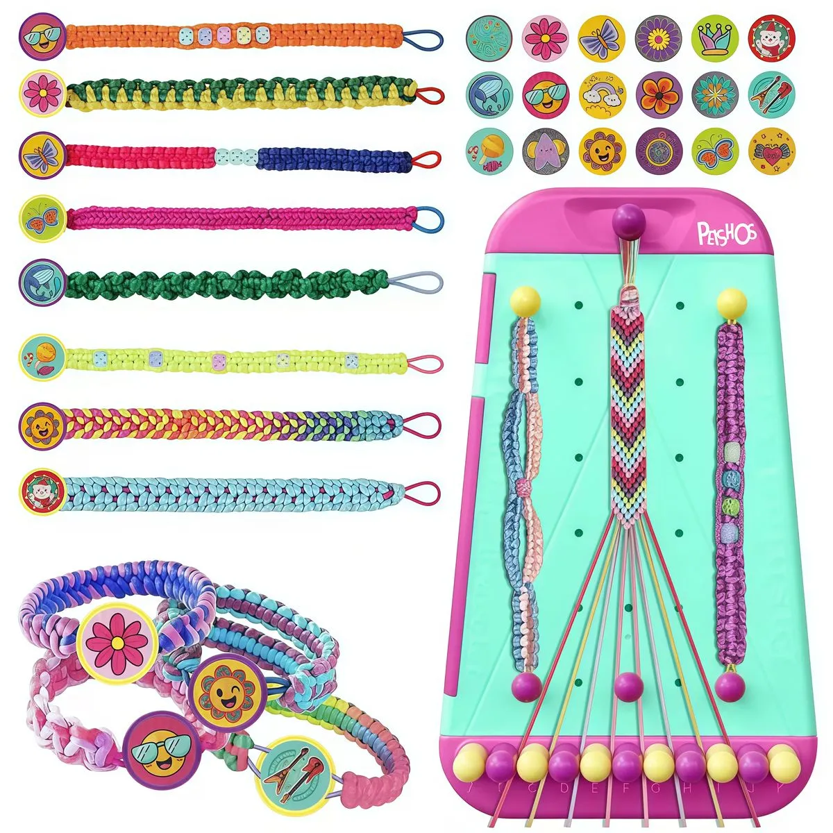 PEISKOS Friendship Girls Bracelet Making Kit - DIY Bracelet Kits Kids Toys - Green