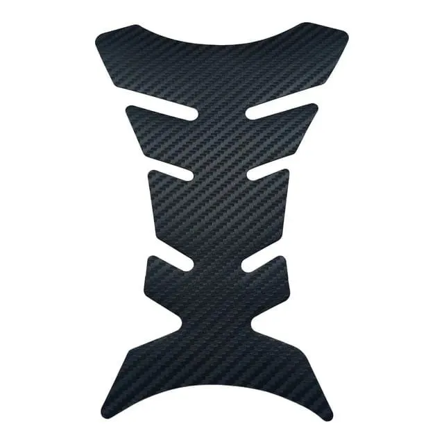 Carbon Fiber Style Motorcycle Fishbone Tank Pad Sticker - Universal Fit - Black