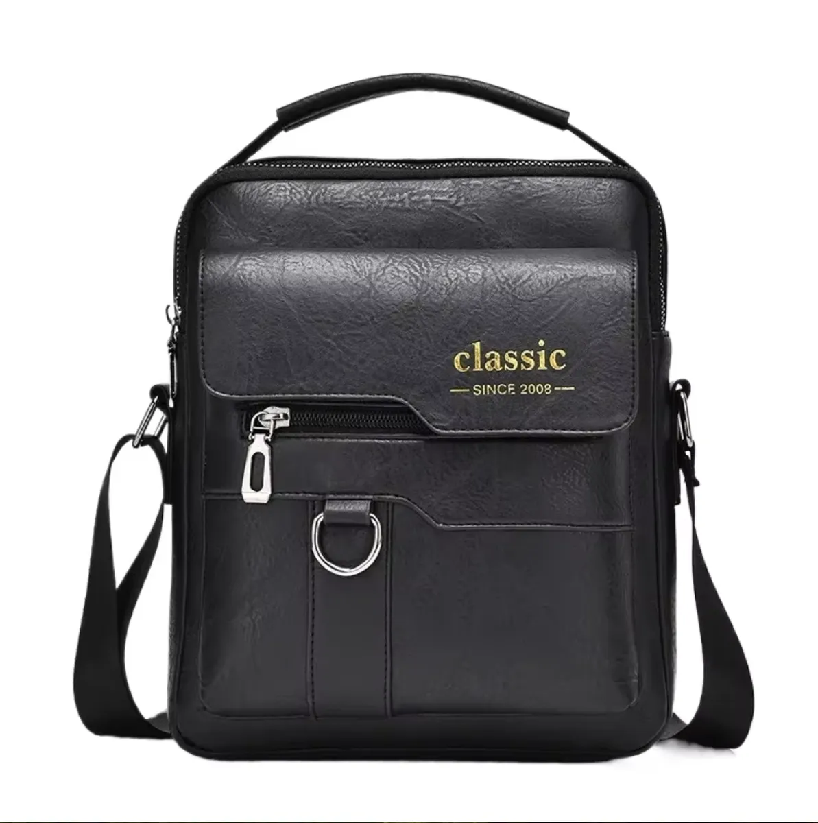 Men Crossbody Bag Shoulder Bags Zippers Handbags Large Capacity Bag - Black