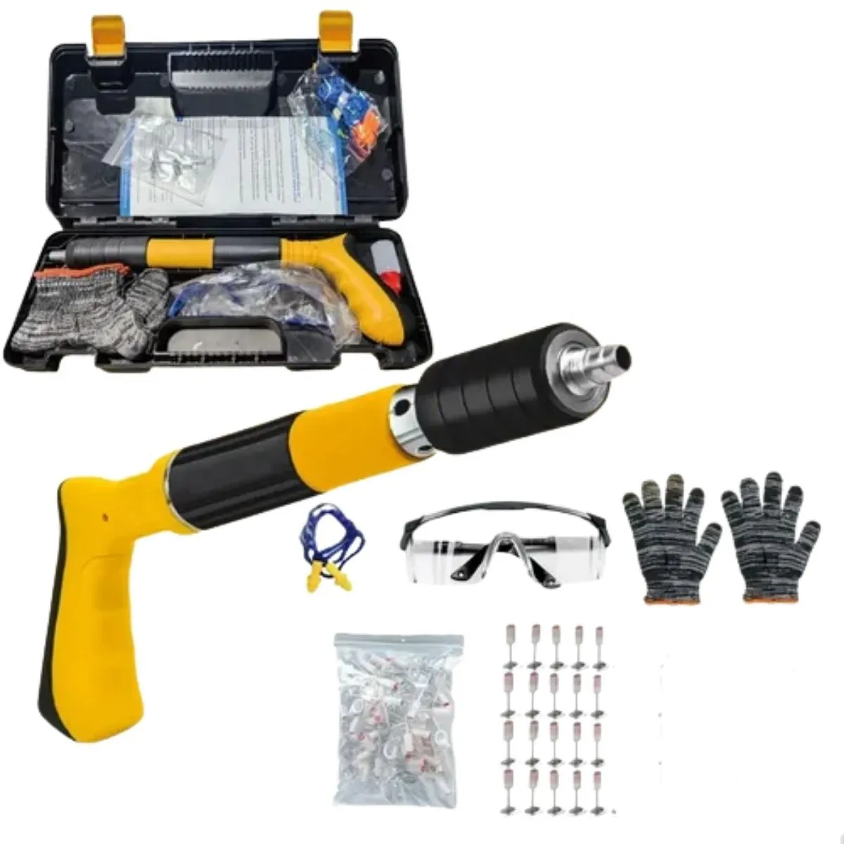 Manual Concrete Nail Gun Kit - Powder-Actuated Fastening Tool for Concrete