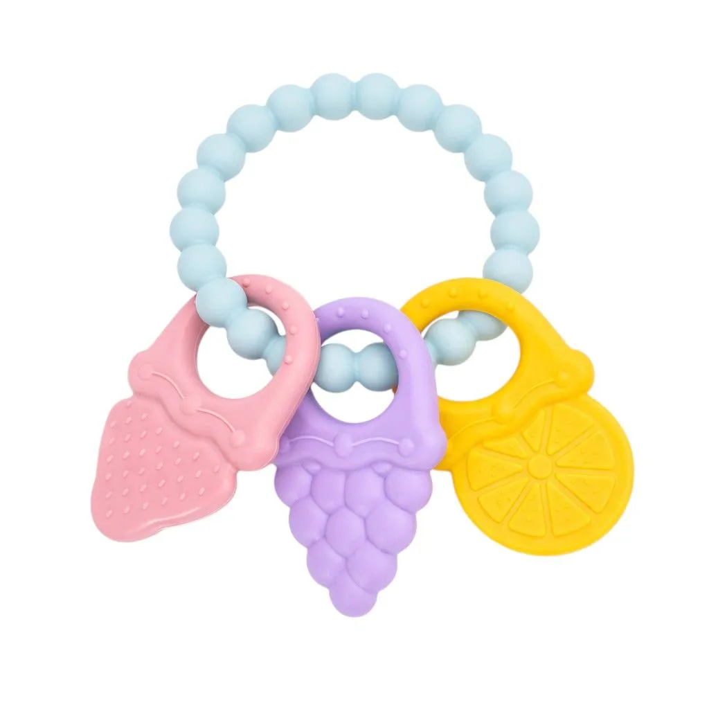 Silicone Baby Teething Ring Set - Blue