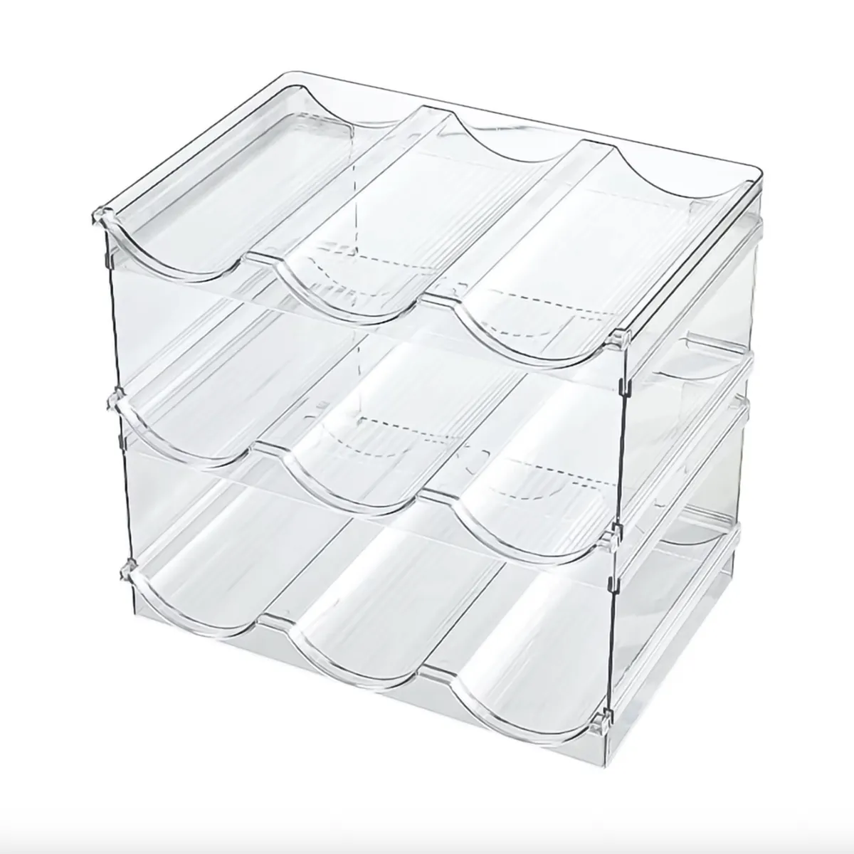 3 Tier Stackable Beverage Organizer Cabinet Wine Organizer Refrigerator Mug