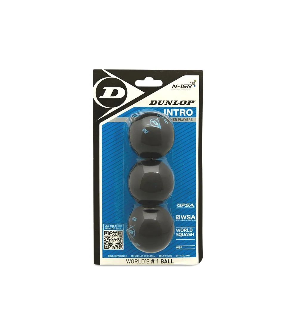Dunlop Intro Squash Balls 3 Ball Pack