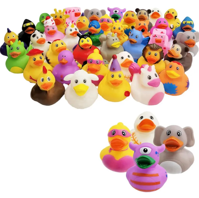 50 Random Rubber Ducks-Children's Bath Time Toy Set