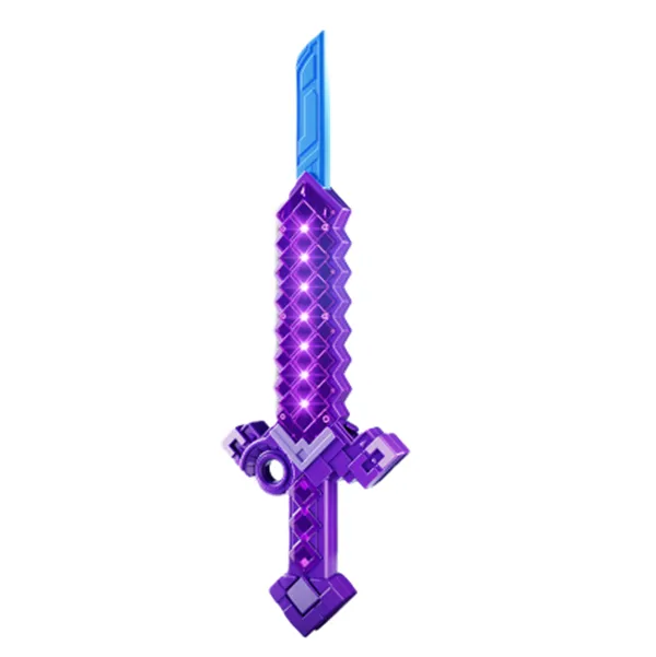Colorful LED Pixel Saber with Sound Effects Light Up Cosplay Toy Gift - Purple