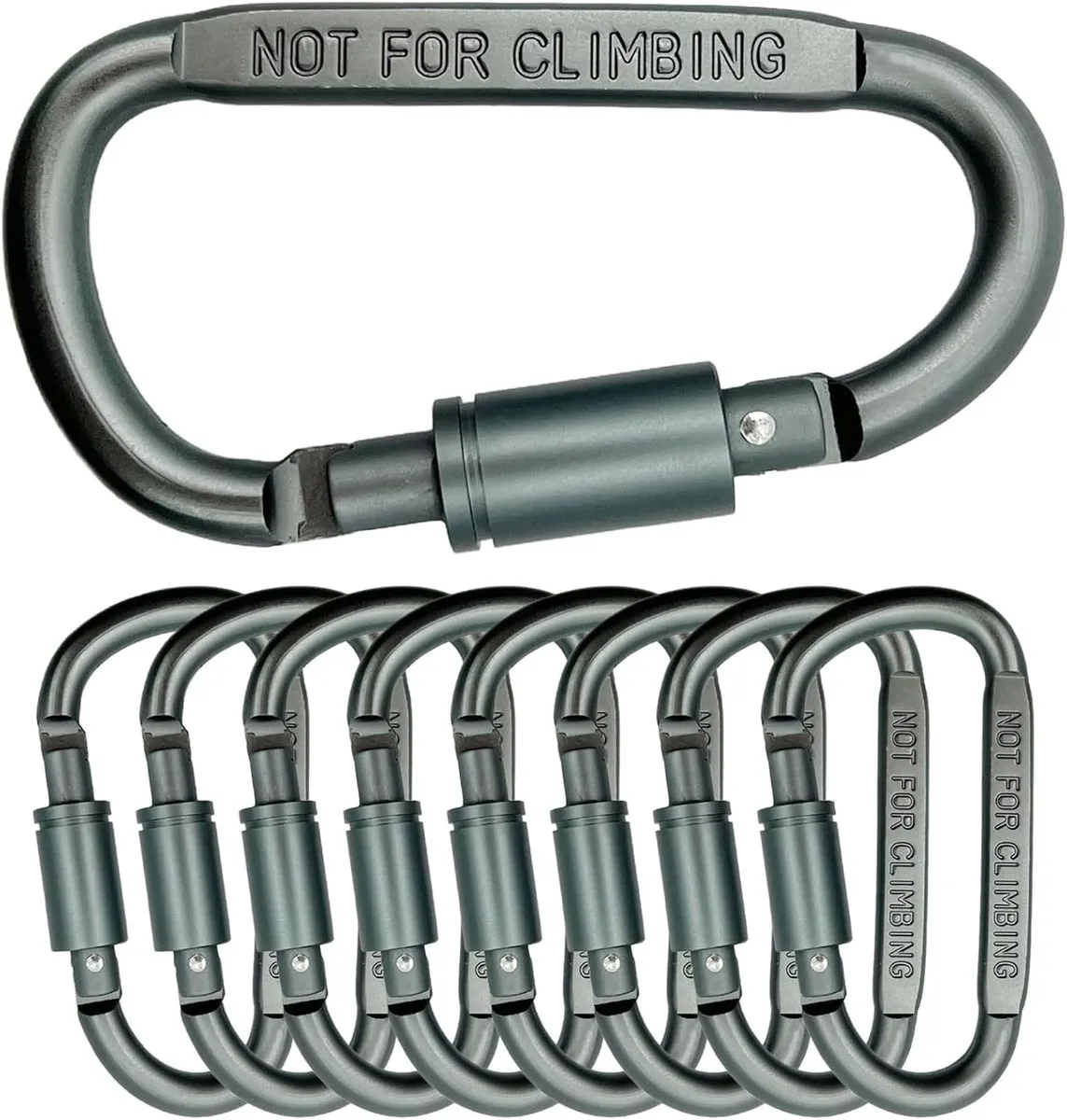 DUATKN 9PCS Aluminum D-Shaped Locking Carabiners Lightweight RustResistant