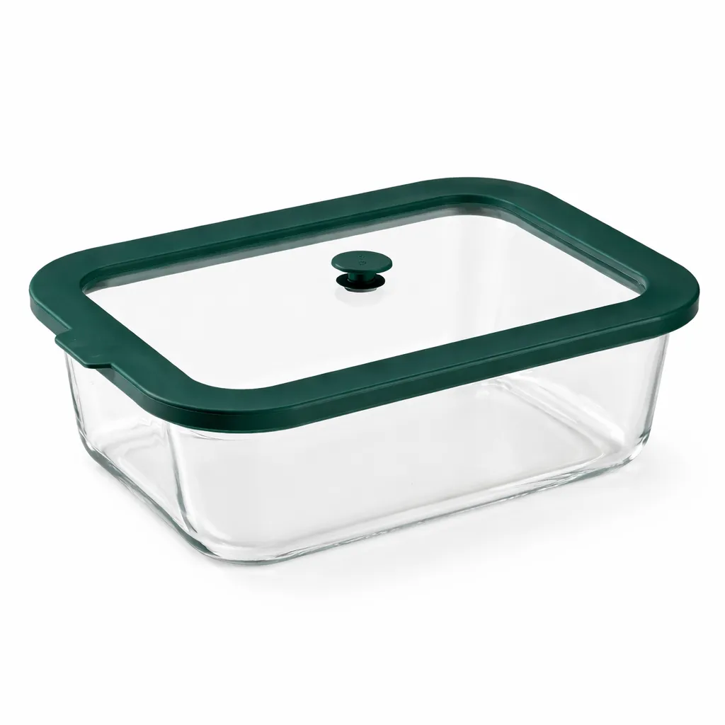 1520ml Borosilicate Glass Extra-Large Food Storage Container - Dark Green
