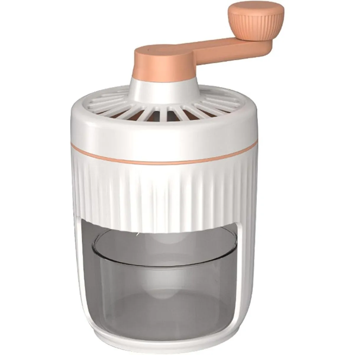 Manual Shaved Ice Machine, Portable Hand Crank Ice Crusher - Orange