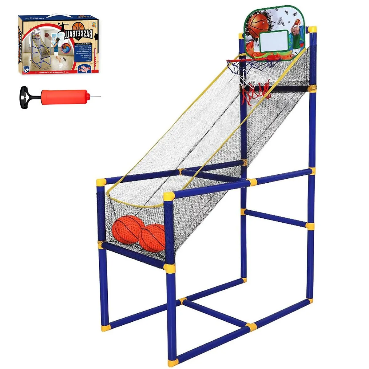 JESSEJESSE Kids Arcade Basketball Game Set Shooting Basketball Stand Toy