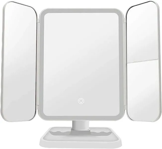 LED Light Tri-Fold Cosmetic Mirror