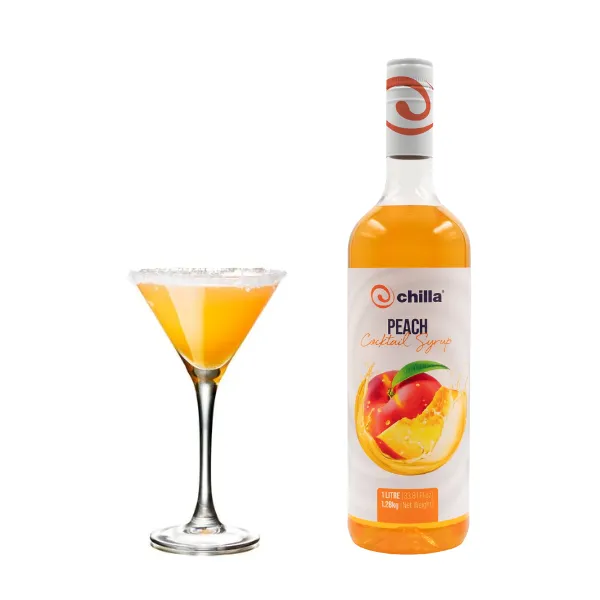 Chilla Peach Cocktail Syrup 1L - Coffee, Mocktails, Drinks, Desserts, Fruit
