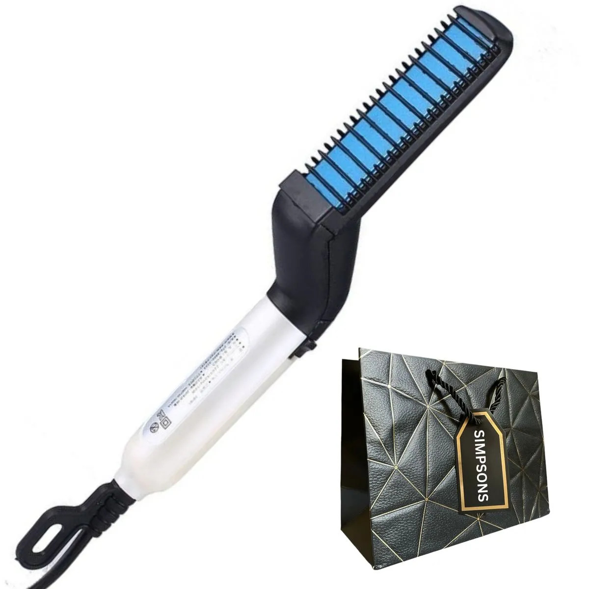 Mens Beard Modelling Comb & Luxury Simpsons Bag