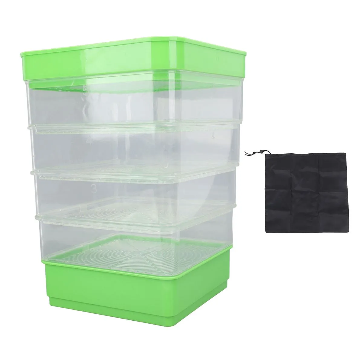 4 Tier Stackable Sprouter Kit Without Sunshade Microgreens Tray
