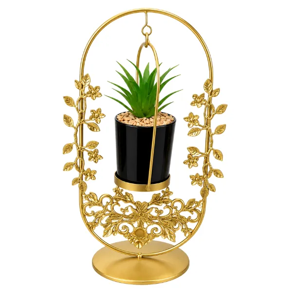 Artificial Plant Decor Metal Hanging Planter Stand 25cm
