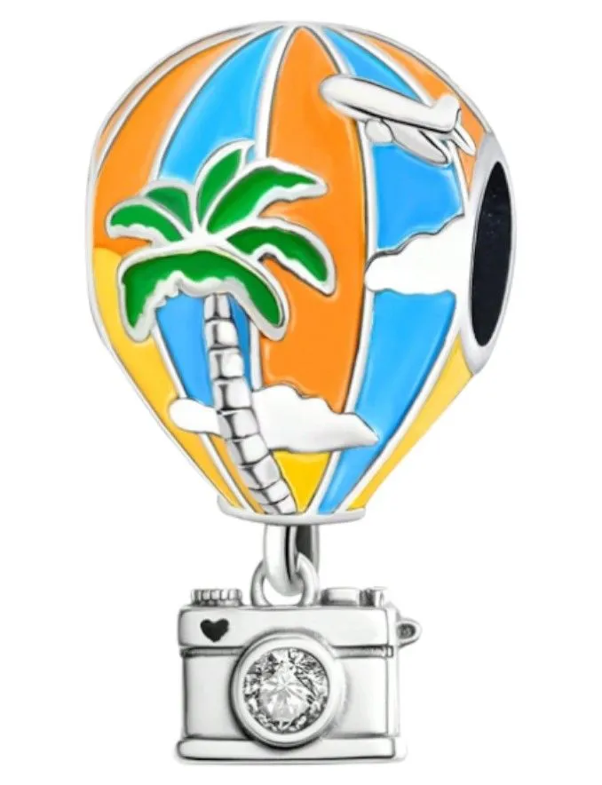 Assorted Silver Plated Charms - Blue, Orange