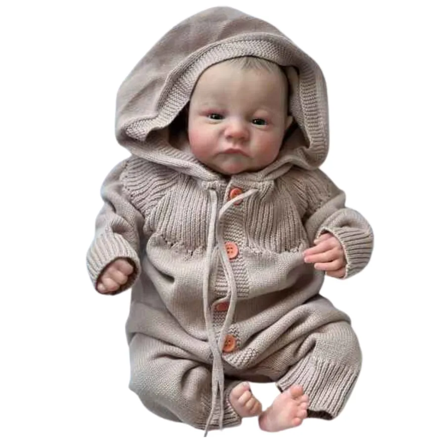 17 Inch Lifelike Reborn Vinyl Baby Boy with 3D Painted Skin and Eyes Open