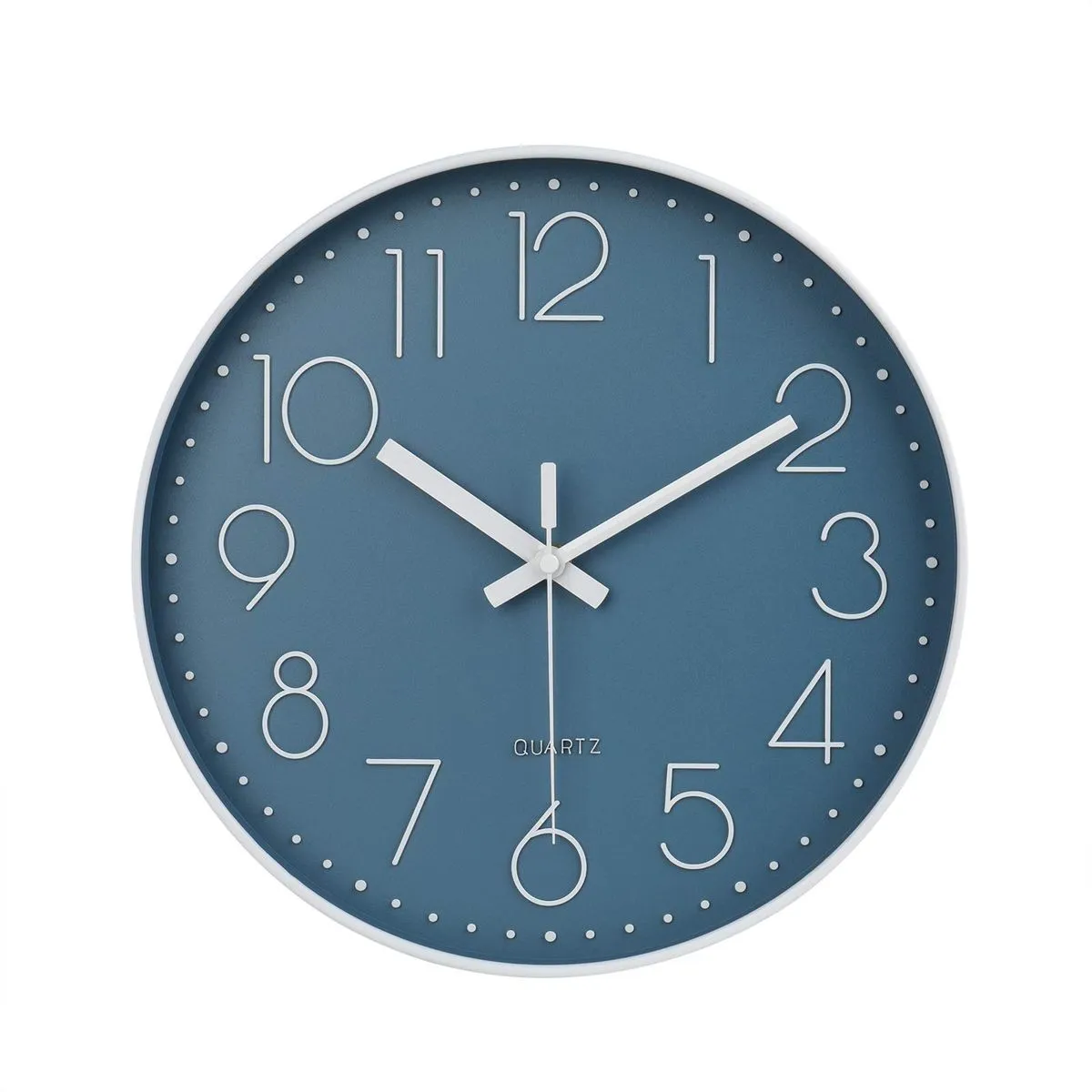30cm Silent Non-ticking Wall Clock - Blue, Black
