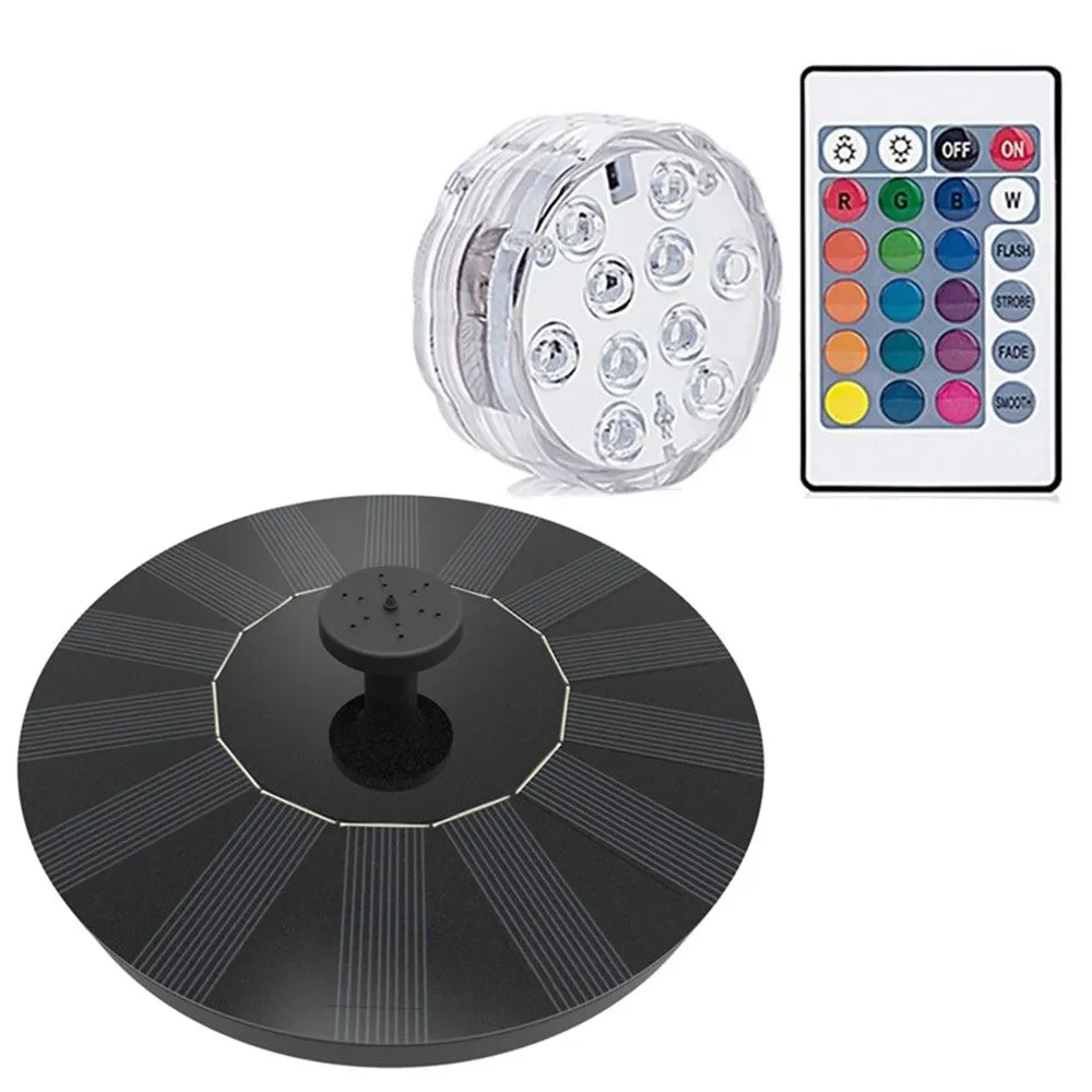 Solar Powered Fountain Pond Pump & Submersible Aquarium LED Light For Pools