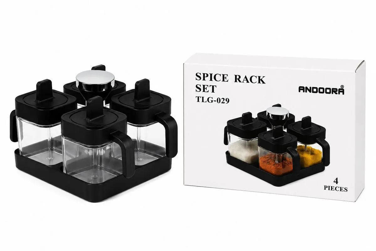 Andoora Tabletop Glass Spice Jars