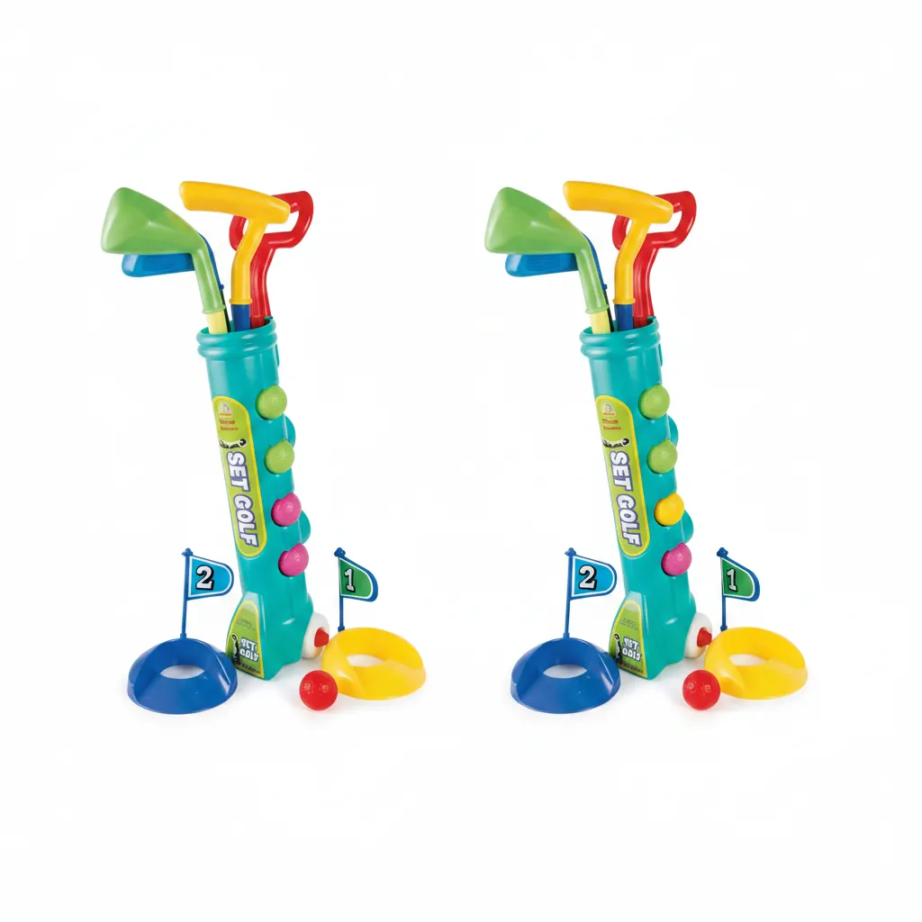Toy Golf Set for Kids with Plastic Clubs and Accessories - 2 Pack