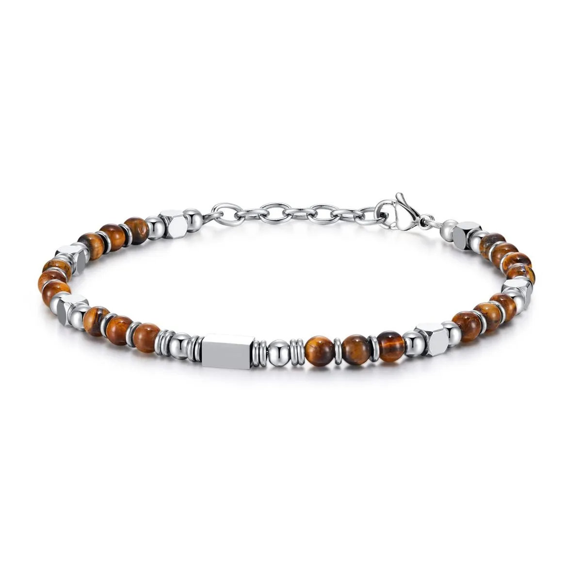 Women's Beaded Bracelets - Silver and Gold Boho, Trendy - Brown