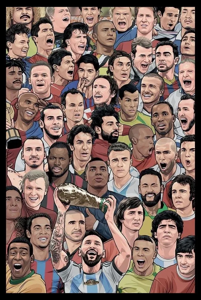 Legends (Football's Greatest) Poster with Black Frame