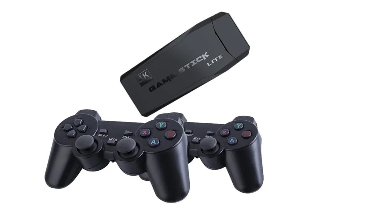 4K Ultra HD Game Stick + 2 x Wireless Controllers Gamepad Set