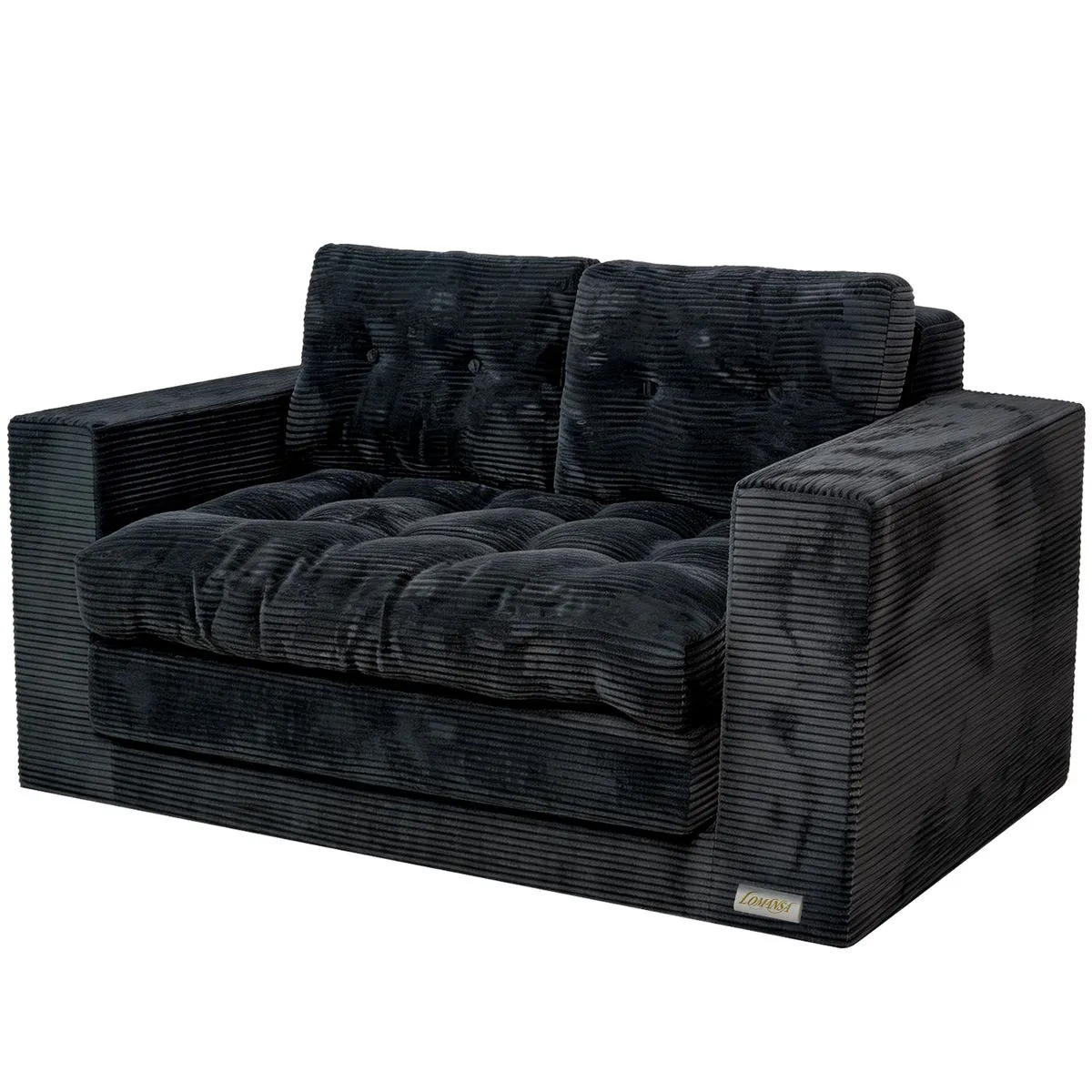 Lomansa Convertible Sofa Bed, Pull Out Loveseat Sleeper Sofa, 2 in 1 - Black