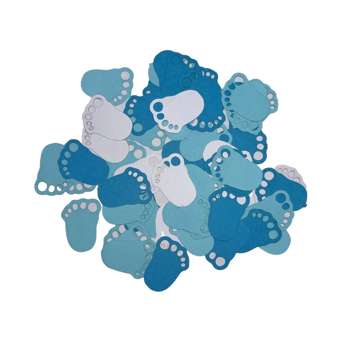 90pcs Feet Confetti Paper Cutouts - for Baby Showers - Blue