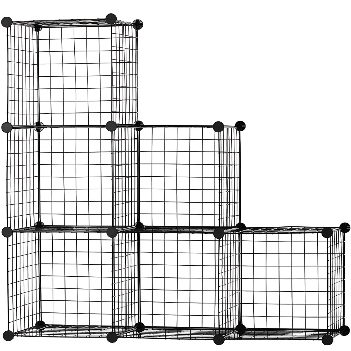 6-Cube Storage Wire Cube Storage Organizer Grids Bins Modular Bookshelf