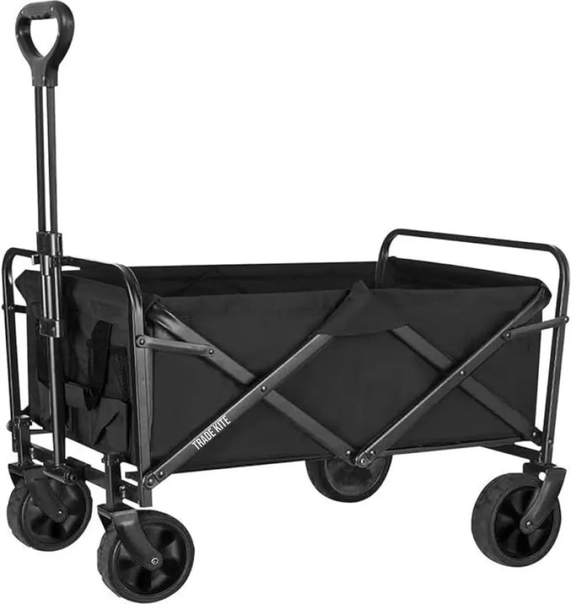 Trade Kite Outdoor Utility Wagon - Foldable Heavy Duty Camping Cart Black
