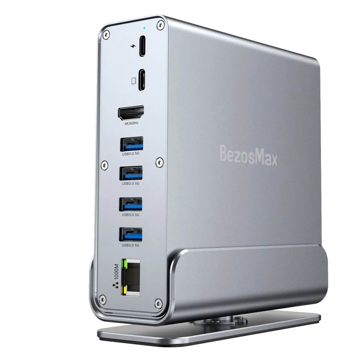 BezosMax 15 in 1 USB C Vertical Docking Station 4K 60Hz with Rotatable Base