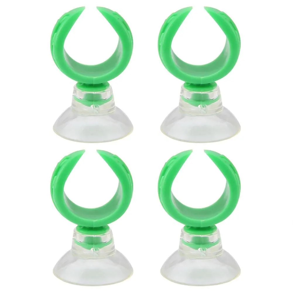 Aquarium Leaf-Shaped Suction Cup Clips for 14.6mm Inner Dia Tube Green