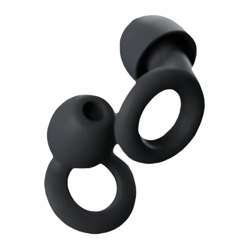 Noise Reduction Earplugs Soft Silicone Reusable Waterproof 1 Pair - Black