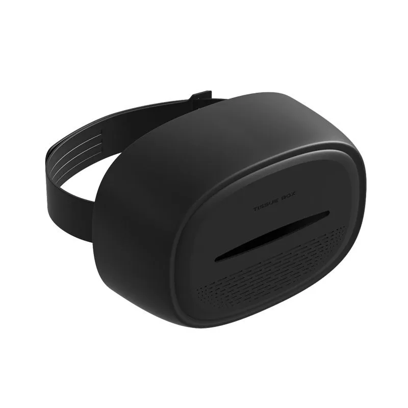 Multifunctional Car Tissue Box with Detachable Strap - Black