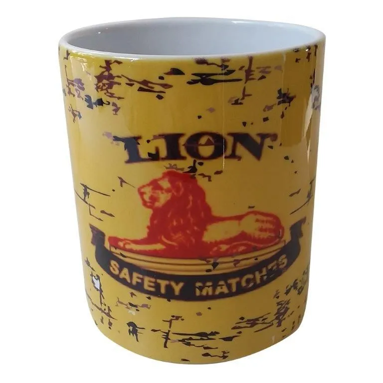 Vintage `Kitchen Tin` Coffee Mug - Lion Matches Mug