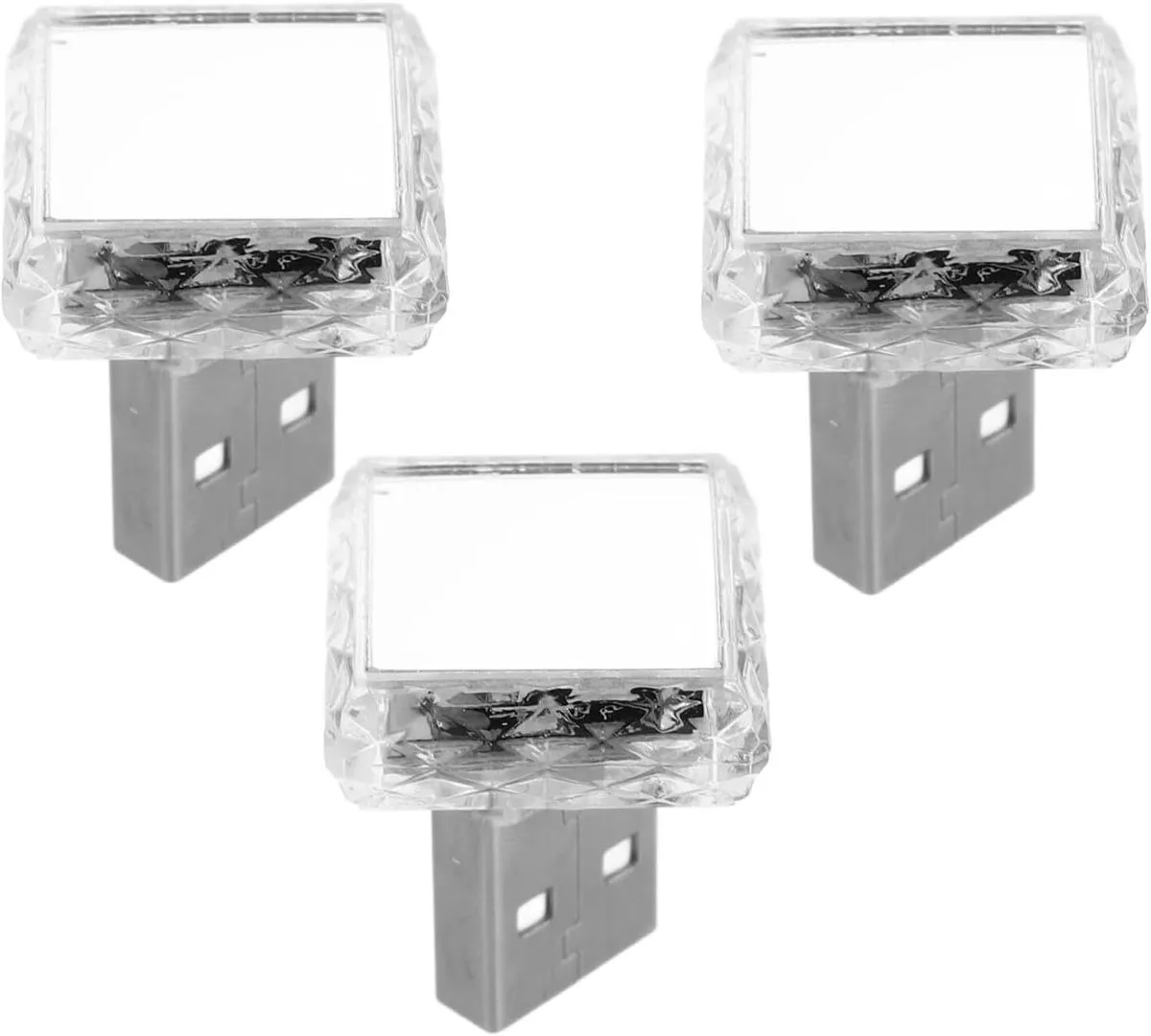 3 Piece LED Car Interior Atmosphere Lights USB Mini Night Lamps for Home