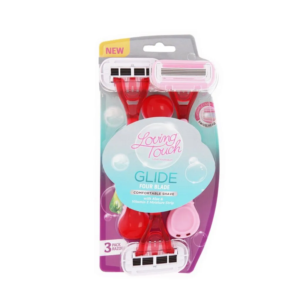 Loving Touch Glide Smooth Shaving Effect 4 Blade - 3 Pack