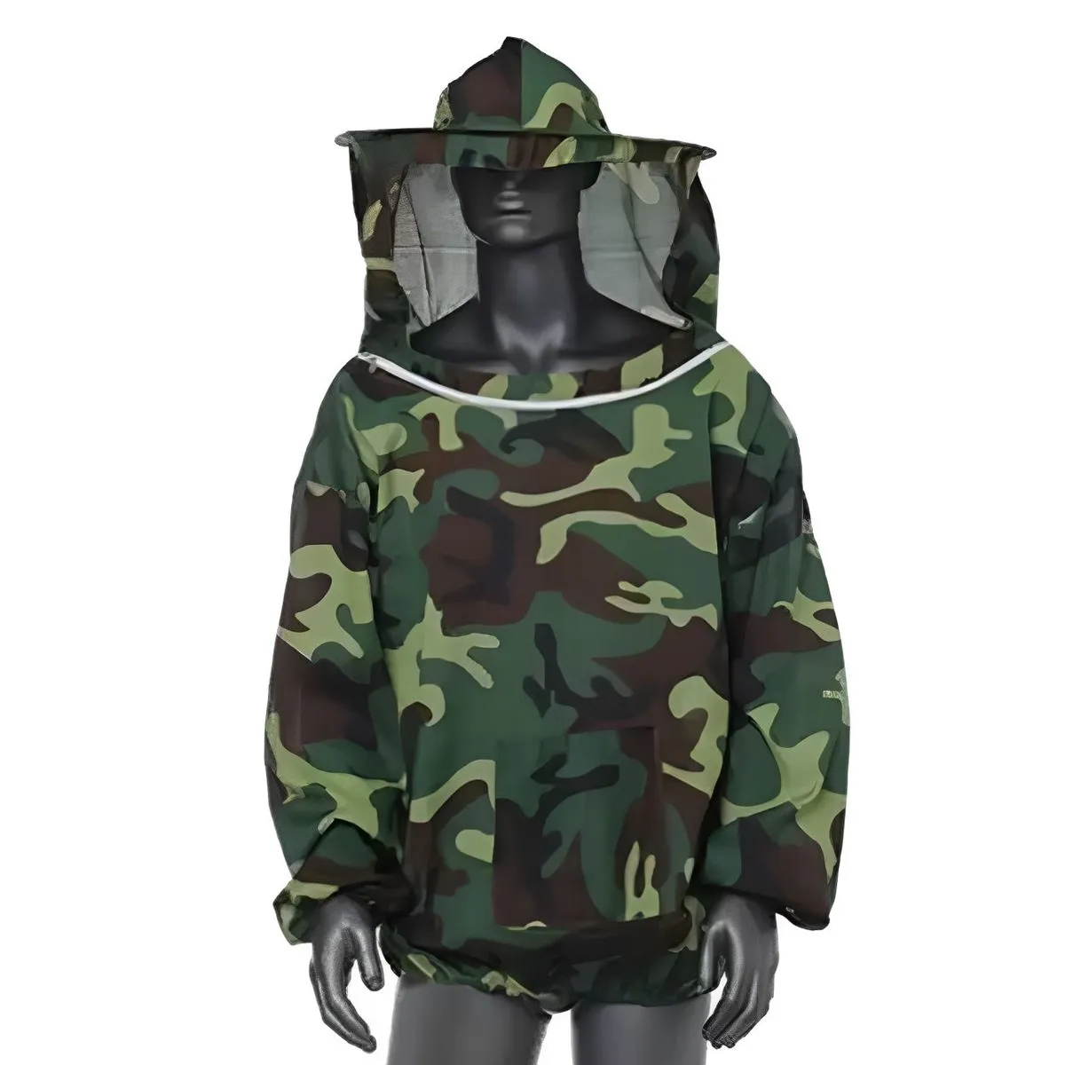Protective Jacket for Beekeeping Zipper Design Ventilated Safety with Veil - Green