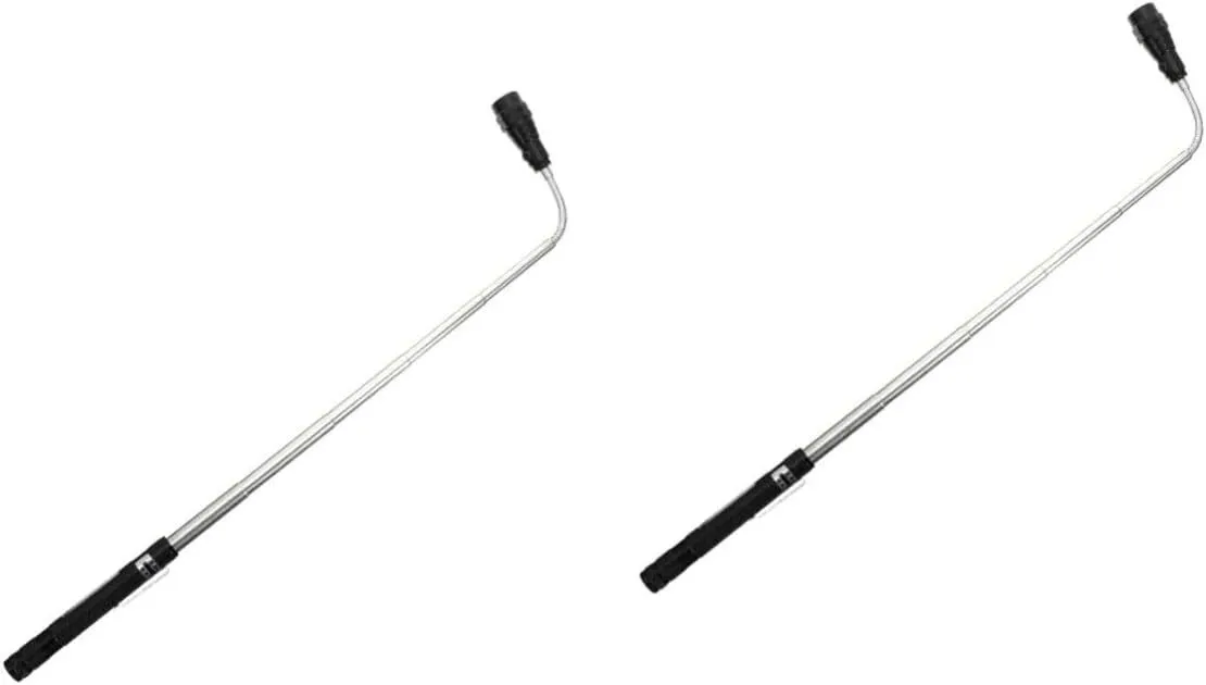 2pcs Telescoping Magnetic Pickup Tool Led Light Flexible Bar for Easy