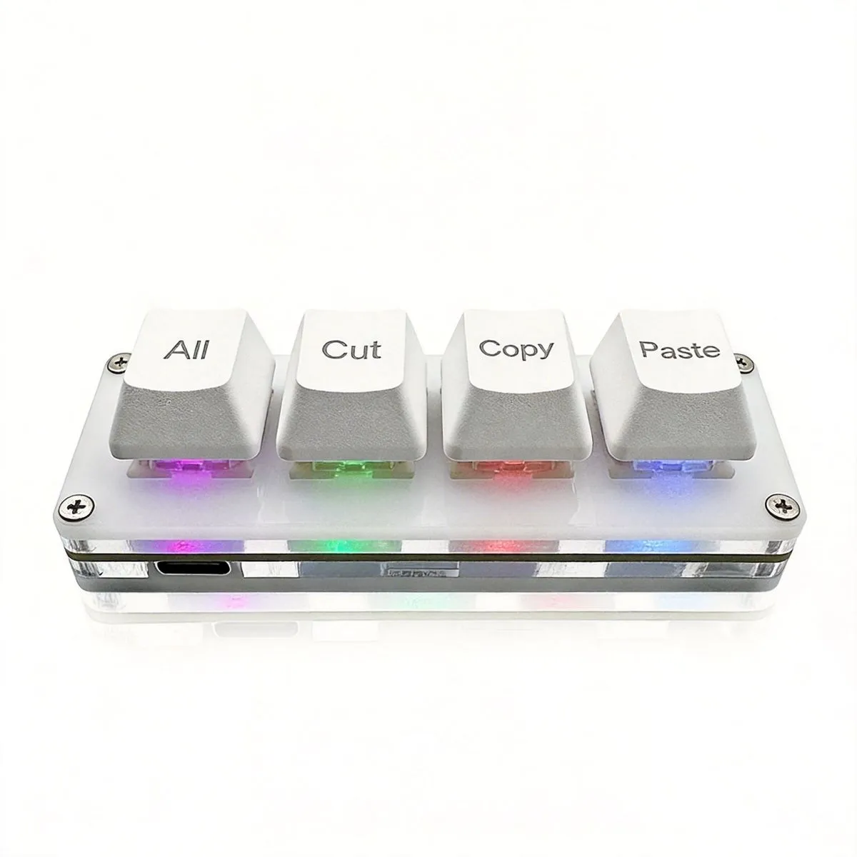 4-Key Macro Pad with RGB - WHITE