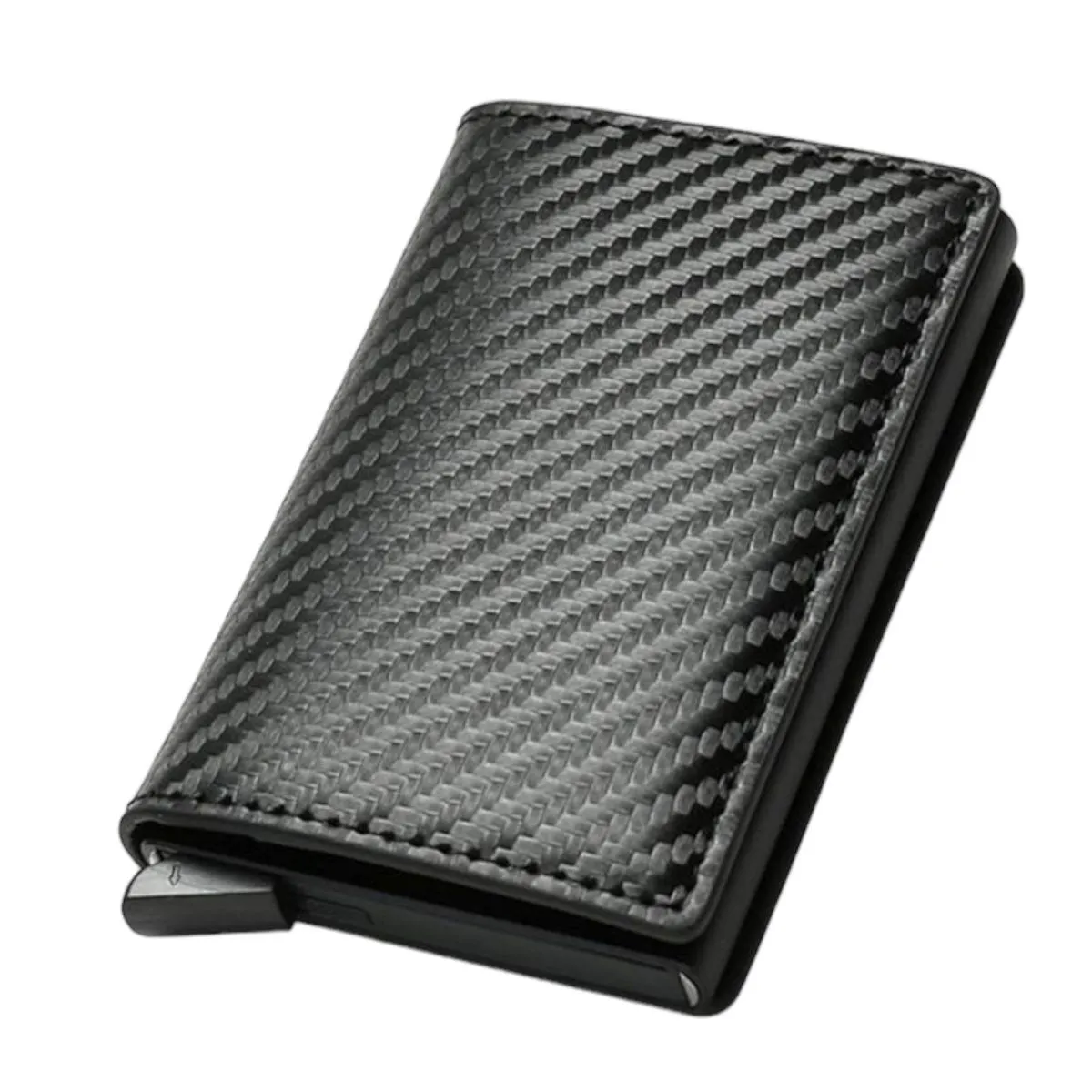 RFID Protection Minimalist Pop-Up Wallet - Carbon Fibre Aluminium