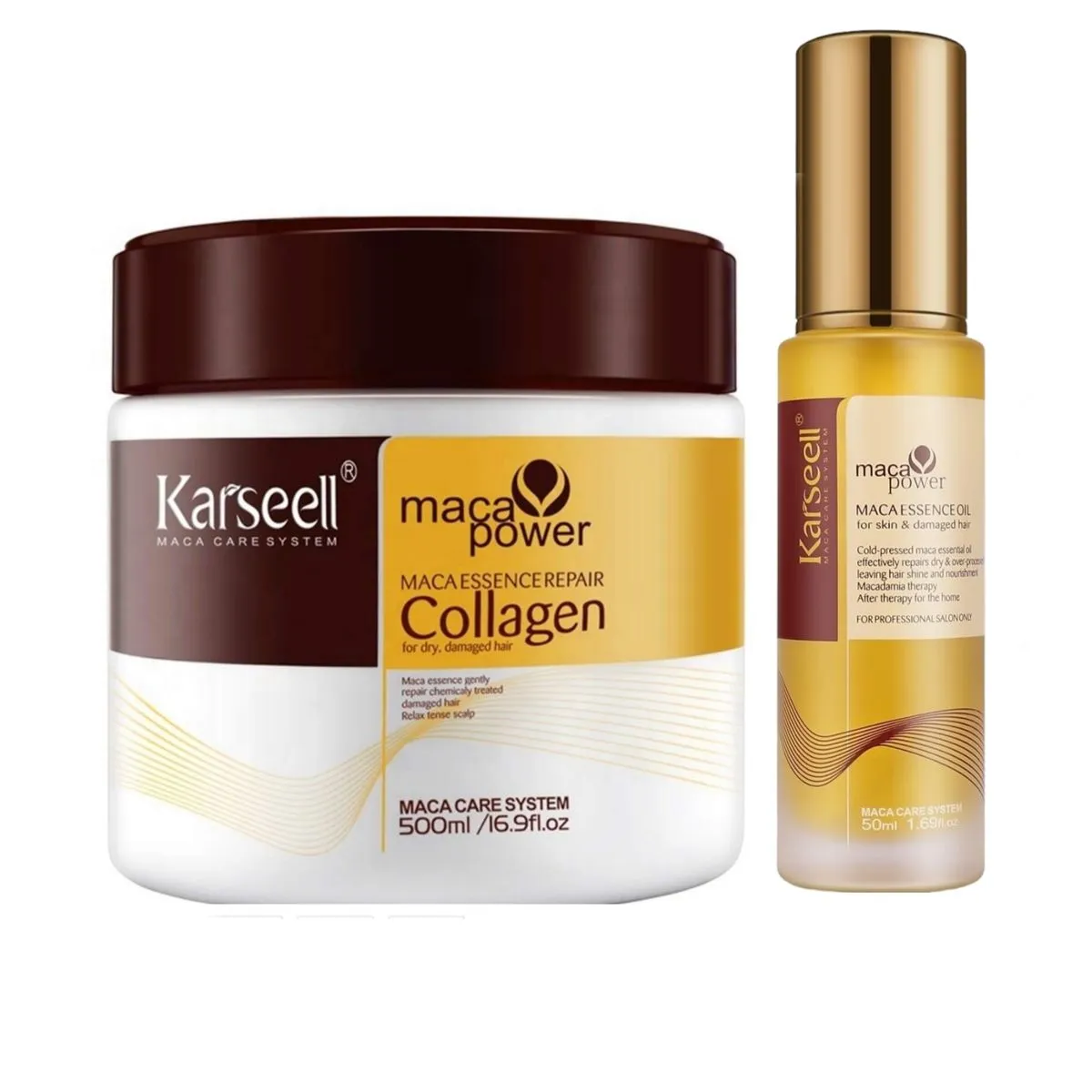 Karseell Maca Essence Repair Collagen Mask 500 ml & Hair Oil Serum 50 ml