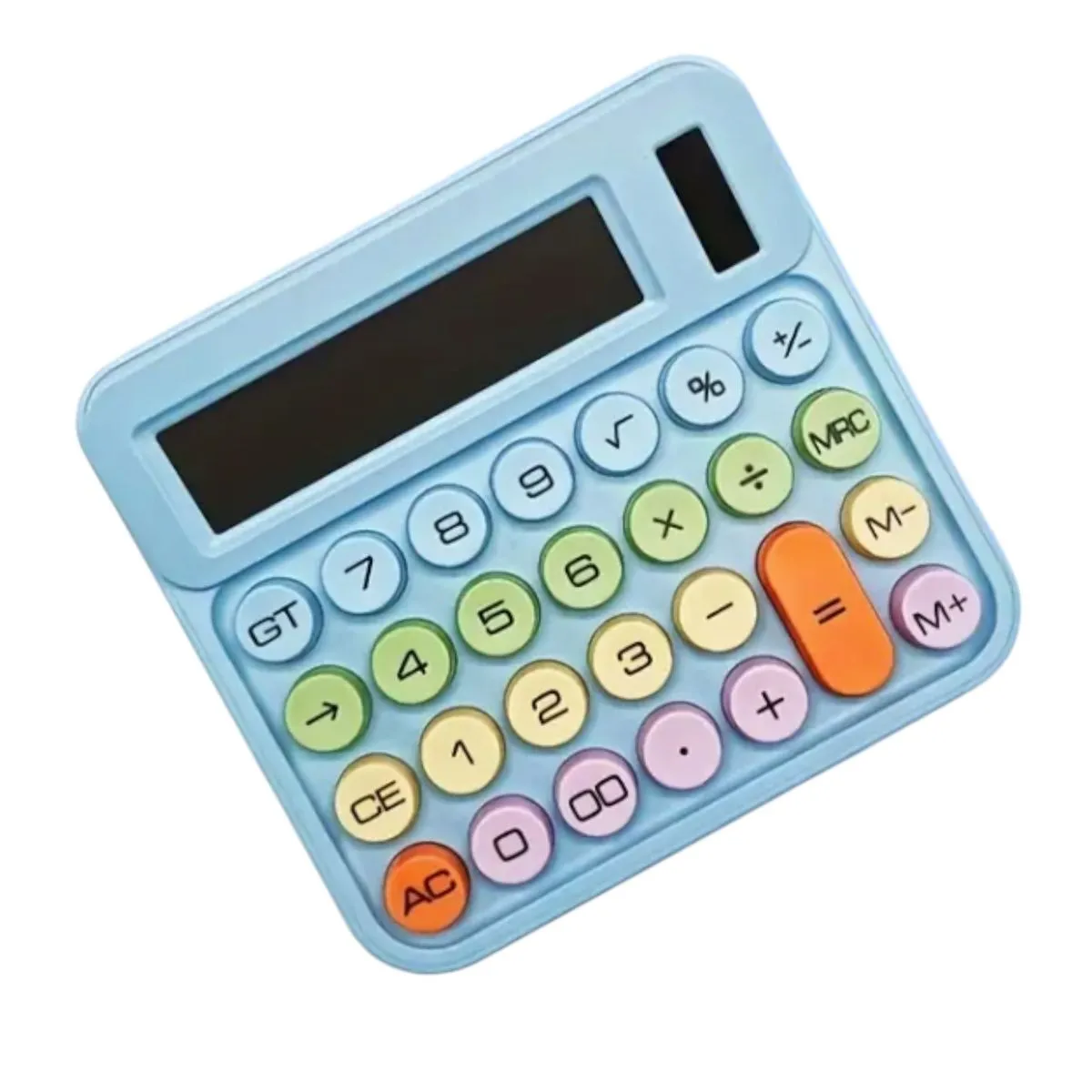 Pastel - Colored Solar Calculator - Multiple Cute Hues, Compact Design - Blue